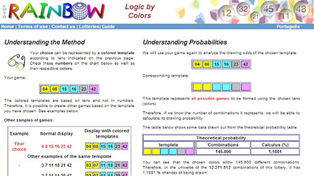 Screenshot of Lotorainbow, a site based on mathematician Renato Gianella's theory of predicting winning lottery numbers (Lotorainbow/http://bit.ly/1iIdnyA)