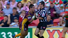 Refereeing his first NRL game back in 2004, Gavin Badger was flattened by Carl Webb.