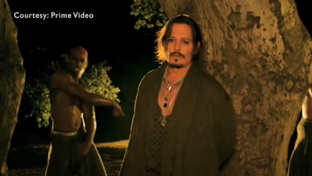 Johnny Depp walks Rihanna's Savage x Fenty fashion show, Nov, 2022.