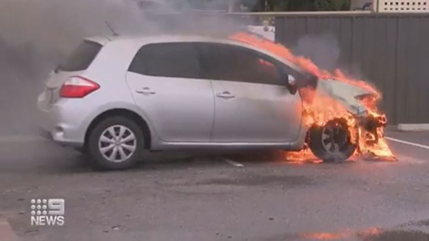 South Plympton car fire