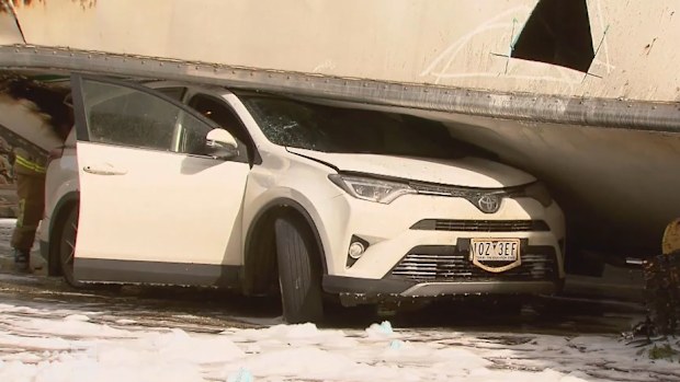 The driver had a very lucky escape after the accident in Melbourne.
