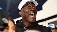 Michael Jordan, NBA Hall of Famer and co-owner of 23XI Racing reacts in victory lane.