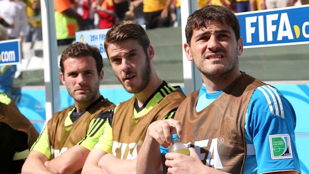 İspanya'nın Juan Mata, David de Gea ve Iker Casillas.