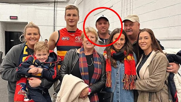 Jaryd Dawson (circled), brother of Crows skipper Jordan Dawson, has gone missing from the South Australian town of Robe.