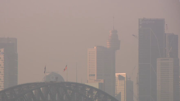 Smoke blanketing Sydney skyline