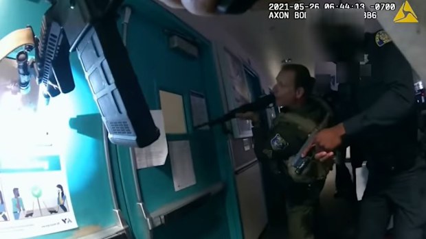 San Jose railyard mass shooting police body-cam footage.