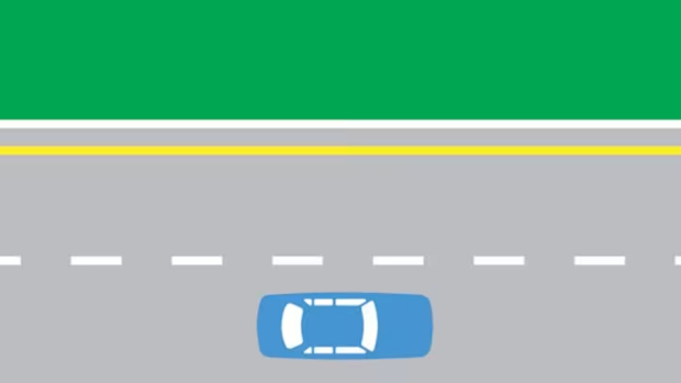 A complete yellow line, as seen in the viral video, means no cars can stop there except in an emergency. 