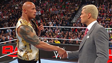 <p>The Rock and Cody Rhodes squared off on the WWE Raw after WrestleMania 40 - but it ended with an awkward exchange in the middle of the ring.</p><p>In a tense moment, The Rock claimed he would be back for Rhodes and the WWE title at some stage, before handing something to the new champ. ﻿</p><p>&quot;Don&#x27;t ever break my heart again,&quot; the multi-time world champ told Rhodes.</p><p>There are now plenty of questions marks over The Rock&#x27;s future with WWE, but it is expected he will be taking time away from wrestling for now.</p><p>As for Rhodes, he will usher in a new era for WWE as its main champion. ﻿</p>