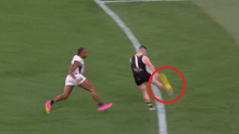 Jack Higgins booted a goal from this kick.