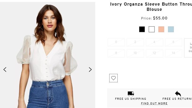 The blouse is selling out fast online.
