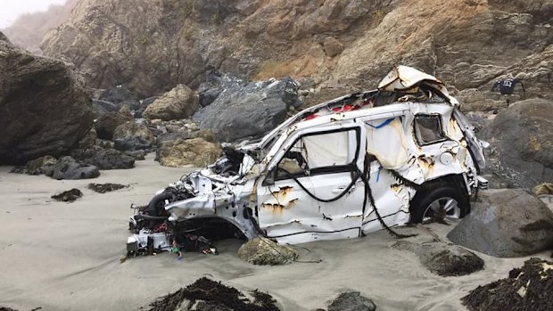 Ms Hernandez's car crashed 75 metres off an ocean cliff. Image: Facebook