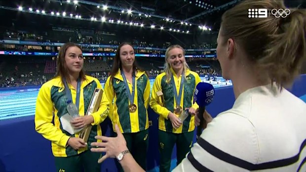 Brianna Throssell, Lani Pallister, and Ariarne Titmus speak to Nine.