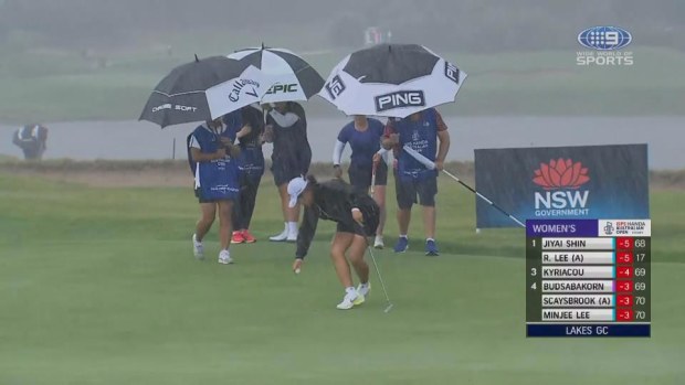 Rain pours down at the Australian Open.