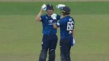 Harry Brook celebrates his century against Sri Lanka.