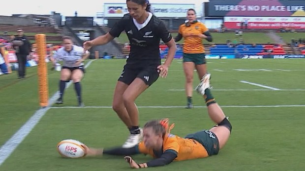 The Wallaroos are robbed of a spectacular try as centre Georgina Friedrichs is denied.