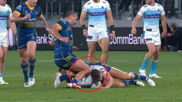 Eels player Reagan Campbell-Gillard was sin binned for this act.