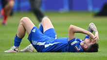 Alessandro Bastoni shows dejection after defeat, which results in the team been knocked out of the tournament after the UEFA EURO 2024.