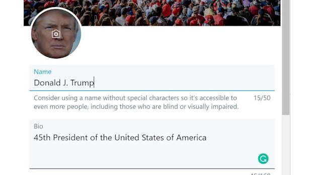 One of the screenshots shared by Mr Gevers as evidence he had broken into Donald Trump's Twitter account.
