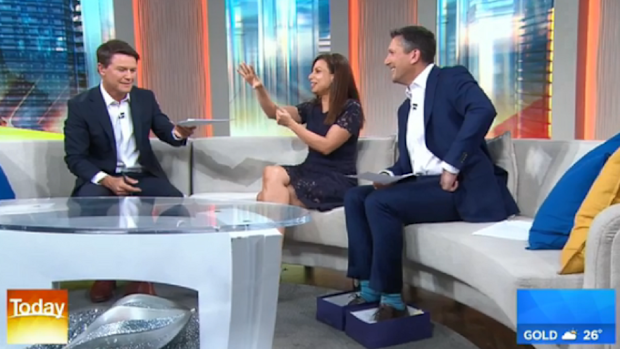 Alex Cullen, Jo Abi, Jonathan Upton on Today Show set