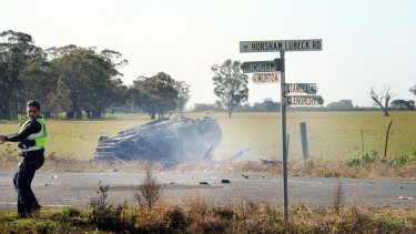 crash horsham lubeck truck woman injured trapped horror driver dead died near which wimmera two auto crashes separate after paul