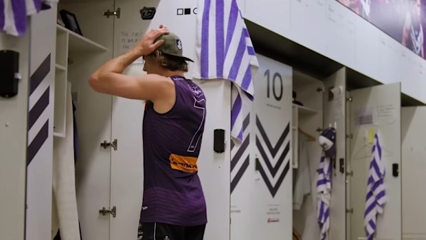 Fremantle's Nathan Fyfe in the documentary trailer. 