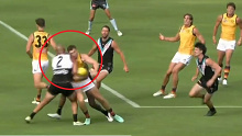 Sam Powell-Pepper is in strife for his hit on Mark Keane.