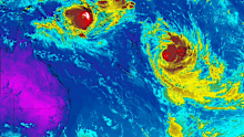 Two cyclones have formed over waters near Australia.