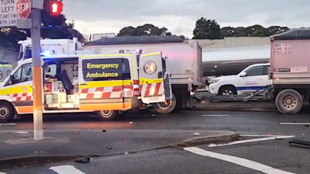 Police are appealing for dashcam footage after a collision in Sydney this morning.Officers said a motorcycle and an Isuzu ute collided on West Botany Street in Arncliffe at about 6am today.
The rider was treated at the scene for facial injuries while the pillion passenger had pelvic injuries.