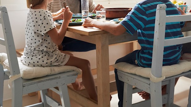 Family eating dinner