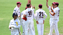 Nic Maddinson departs the middle after being dismissed during Victoria's 63-run capitulation.