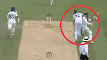 Ravindra Jadeja and Brydon carse collide.