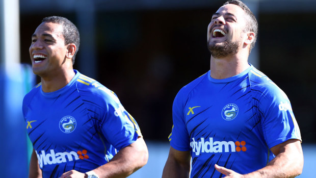 Will Hopoate (L) and Jarryd Hayne received third-party payments during their time at the Eels. (Getty-file)