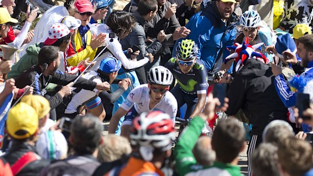 Crowds encroach on riders at the Tour de France (AP)