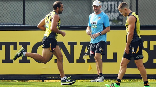 Chris Yarran (L) is recovering from injury. (Getty)