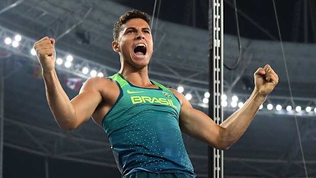 Thiago Braz da Silva sent the crowd into raptures with his Olympic-record win (AFP)