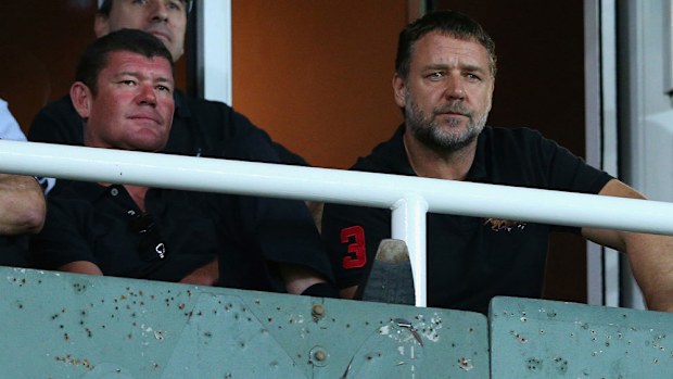James Packer (L) and Russell Crowe. (Getty-file)