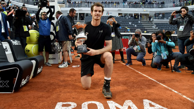 Andy Murray with his Italian Open trophy. (AFP)