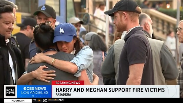 Prince Harry and Meghan, Duchess of Sussex comfort LA Wildfire victims in Pasadena