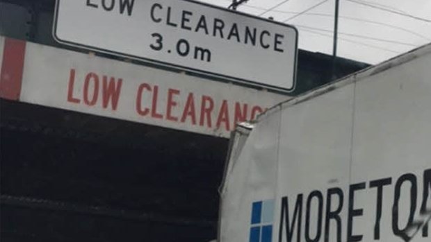 Another truck has reportedly slams into Montague Street bridge