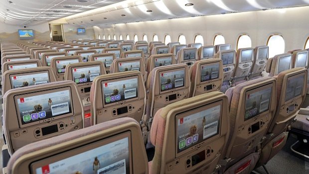 The A380's economy class has 557 seats.