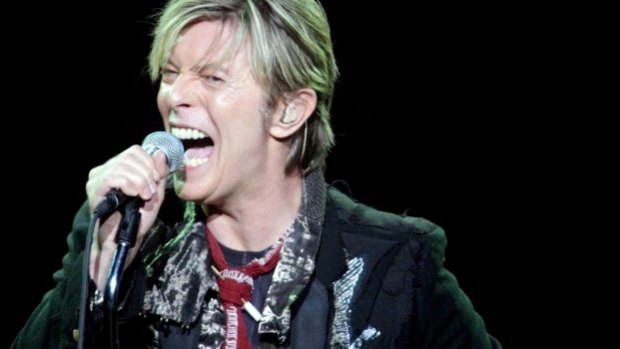 David Bowie performs at the Sydney Entertainment Centre in 2003.