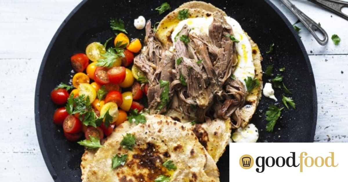 Adam Liaw recipe Slowcooked lamb with garlic yoghurt and milkbread