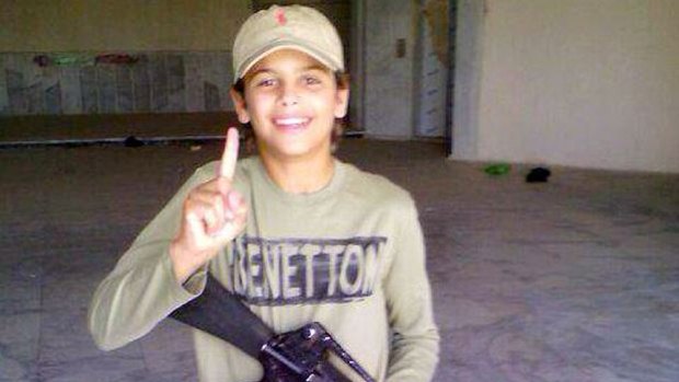 A Twitter picture of French boy Abu Bakr al-Faransi, 13, who is reported to be the youngest foreign fighter to die for Islamic State in Syria.