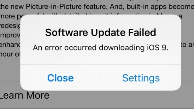 Users are having problems downloading iOS 9.