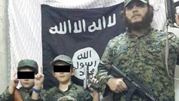 Family jihadis: Khaled Sharrouf with his sons.
