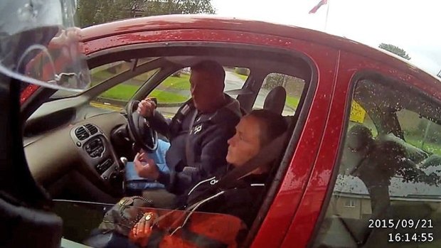 Ronnie Pickering challenges the motorcyclist to a "bare-knuckle fight".
