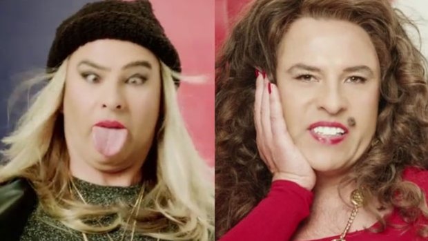 David Walliams takes on Cara Delevingne and Cindy Crawford in a new advert for Rimmel's Red Nose Day campaign.