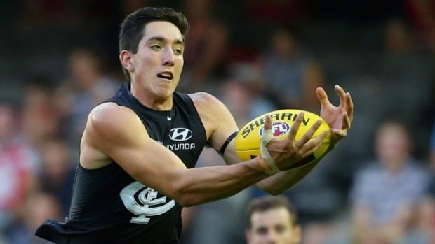 Carlton youngster and No.1 draft pick Jacob Weitering.