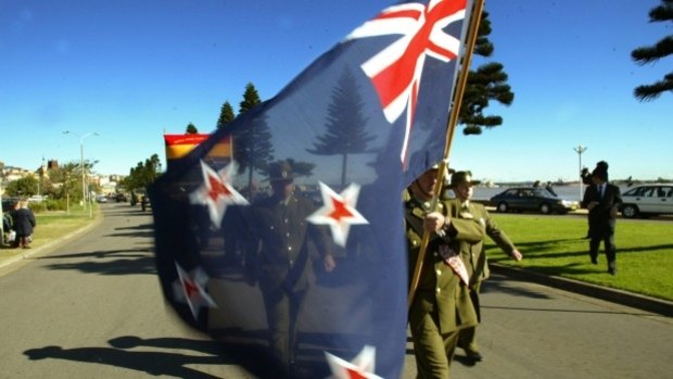 New Zealand's flag flies proudly.