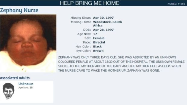 Zephany Nurse, as pictured on the National Centre for Missing and Exploited Children website. 
